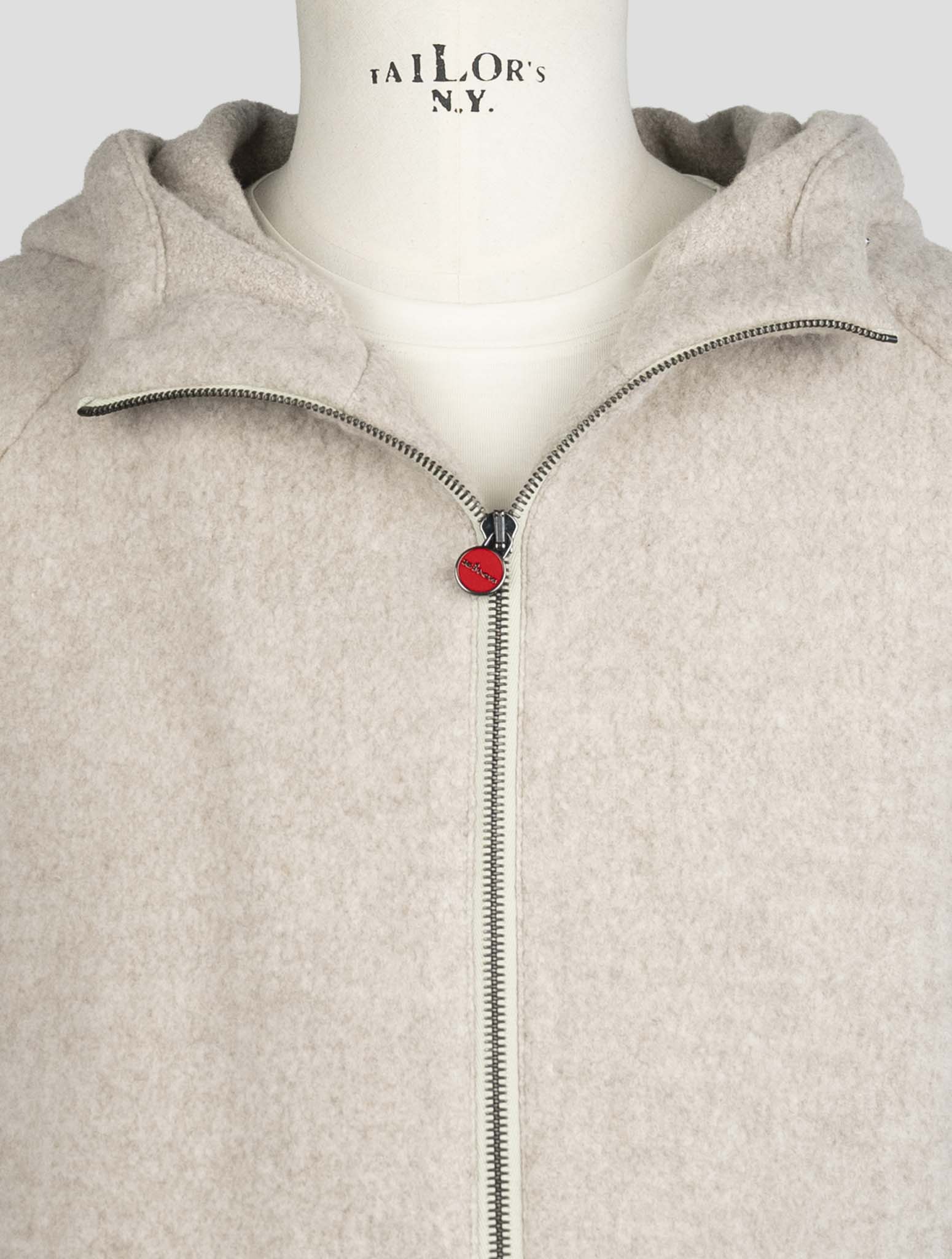 Kiton Gray Virgin Wool Cashmere Pa Coat