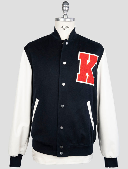 Kiton Blue White Cashmere Coat