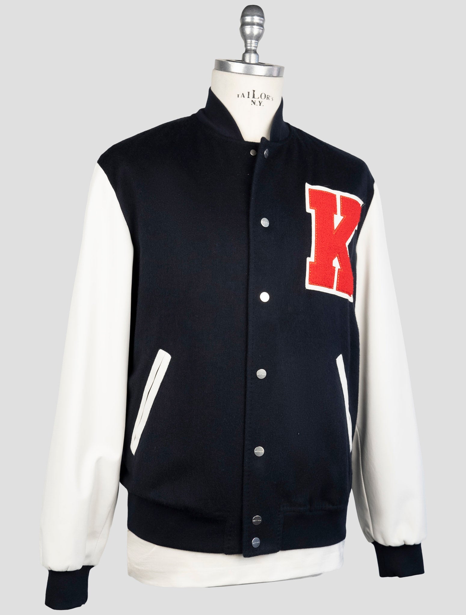 Kiton Blue White Cashmere Coat