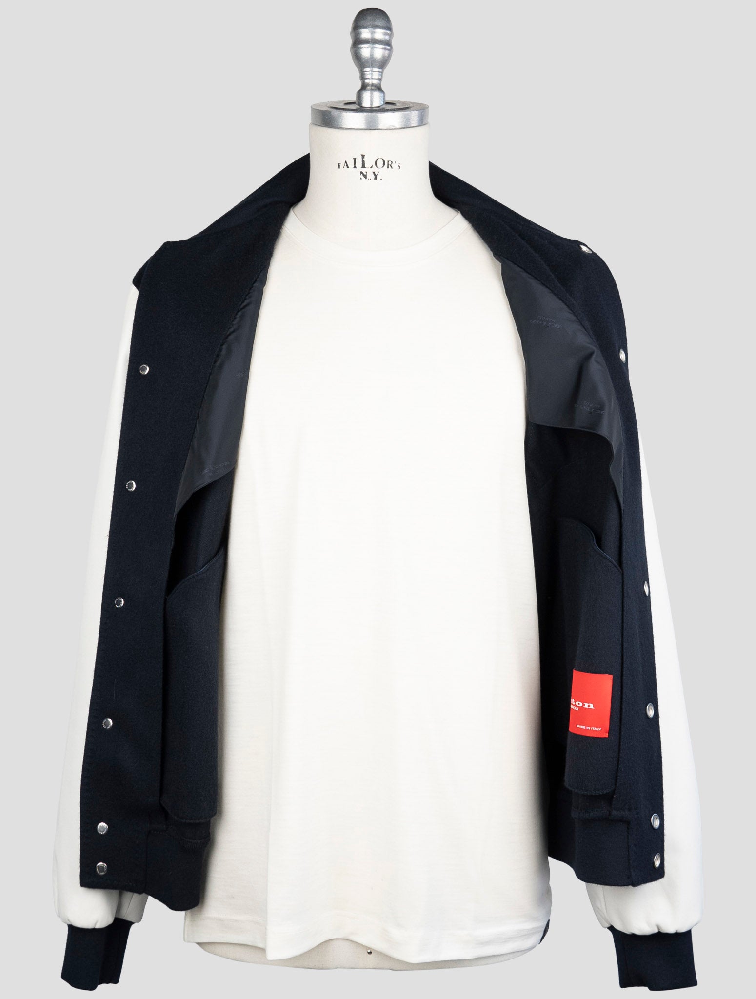 Kiton Blue White Cashmere Coat