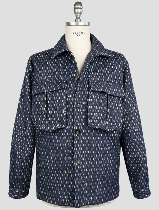 Kiton Blue Wool Silk Pa Angora Ea Coat Special Edition Plus One