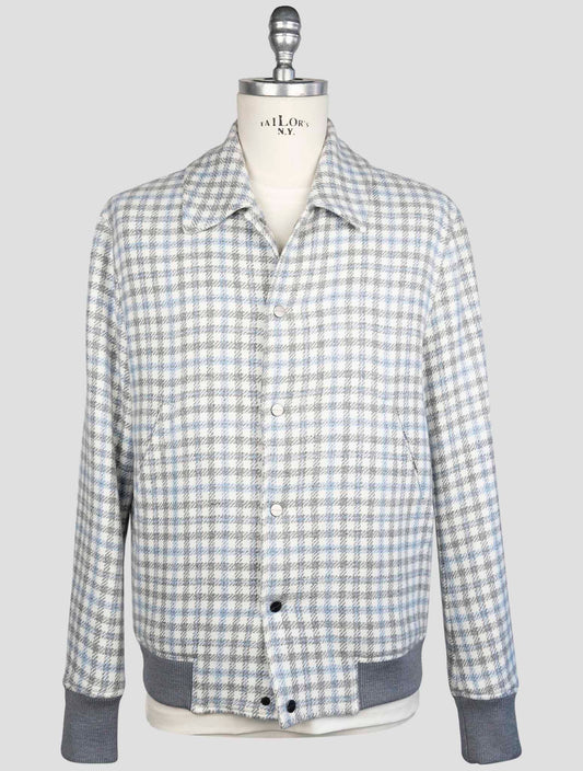 Kiton Multicolor Cashmere Virgin Wool Silk Linen Coat