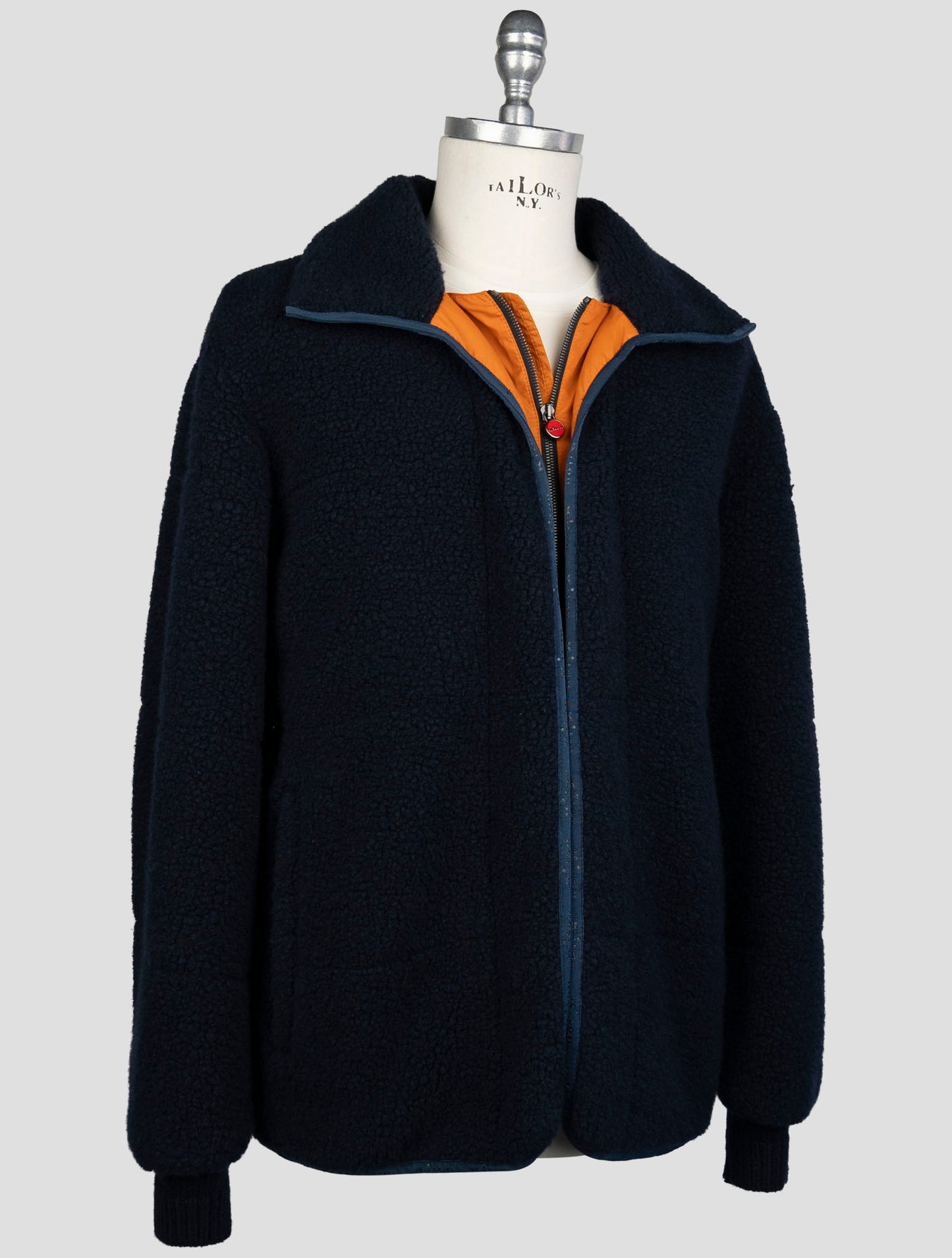 Kiton Blue Wool Cashmere PL Coat
