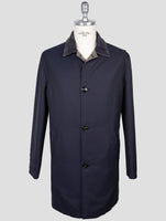 Kiton Gray Blue Wool Pa Reverse Overcoat