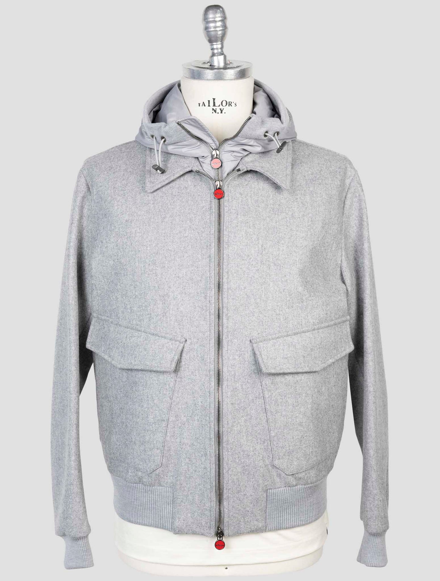 Kiton Gray Virgin Wool Coat