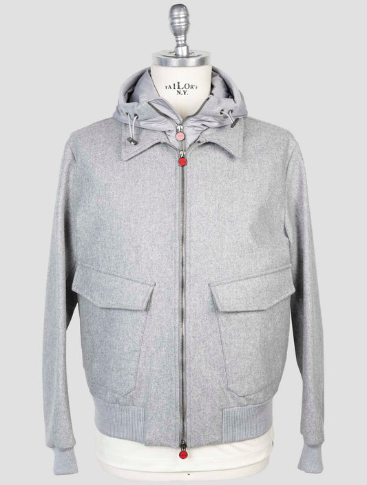 Kiton Gray Virgin Wool Coat