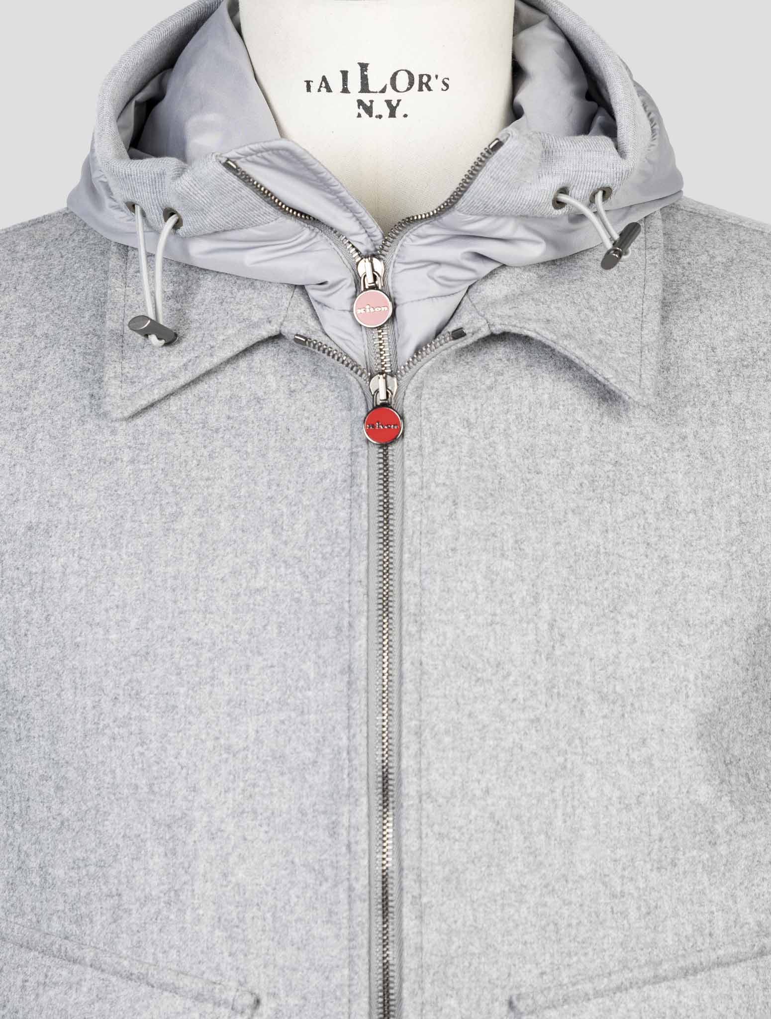Kiton Gray Virgin Wool Coat
