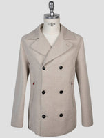 Kiton Beige Wool Cashmere Coat