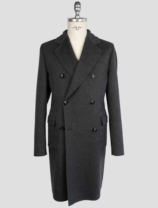 Kiton Gray Wool Cashmere Overcoat