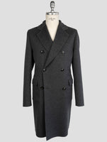 Kiton Gray Wool Cashmere Overcoat
