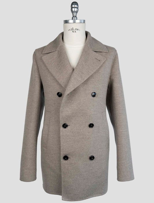 Kiton Beige Wool Cashmere Coat