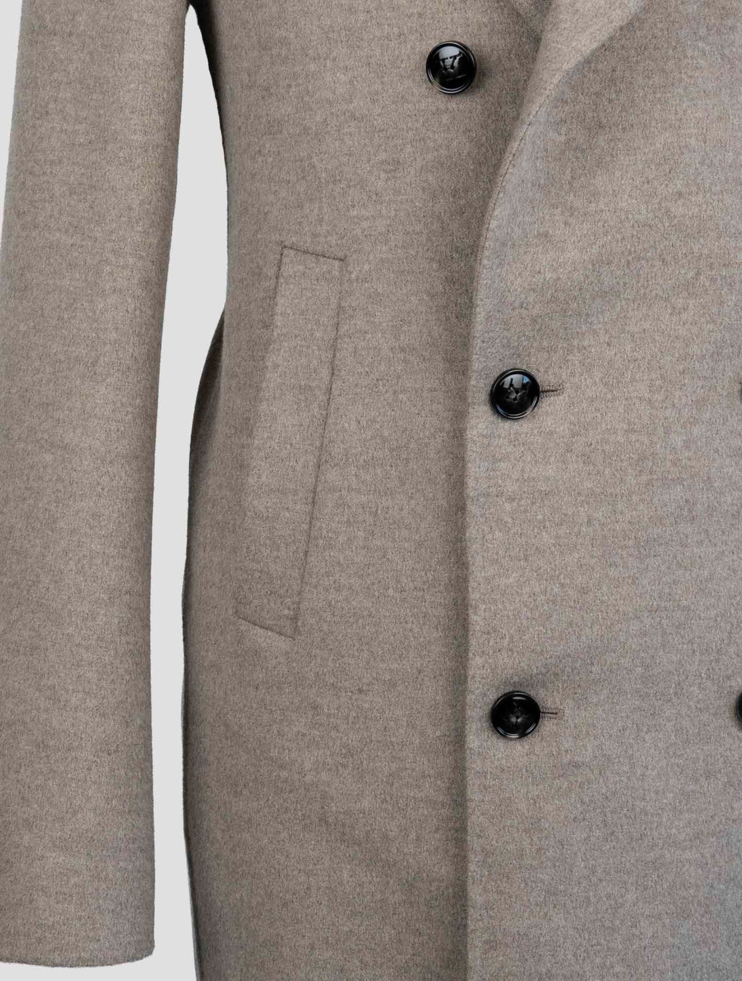 Kiton Beige Wool Cashmere Coat