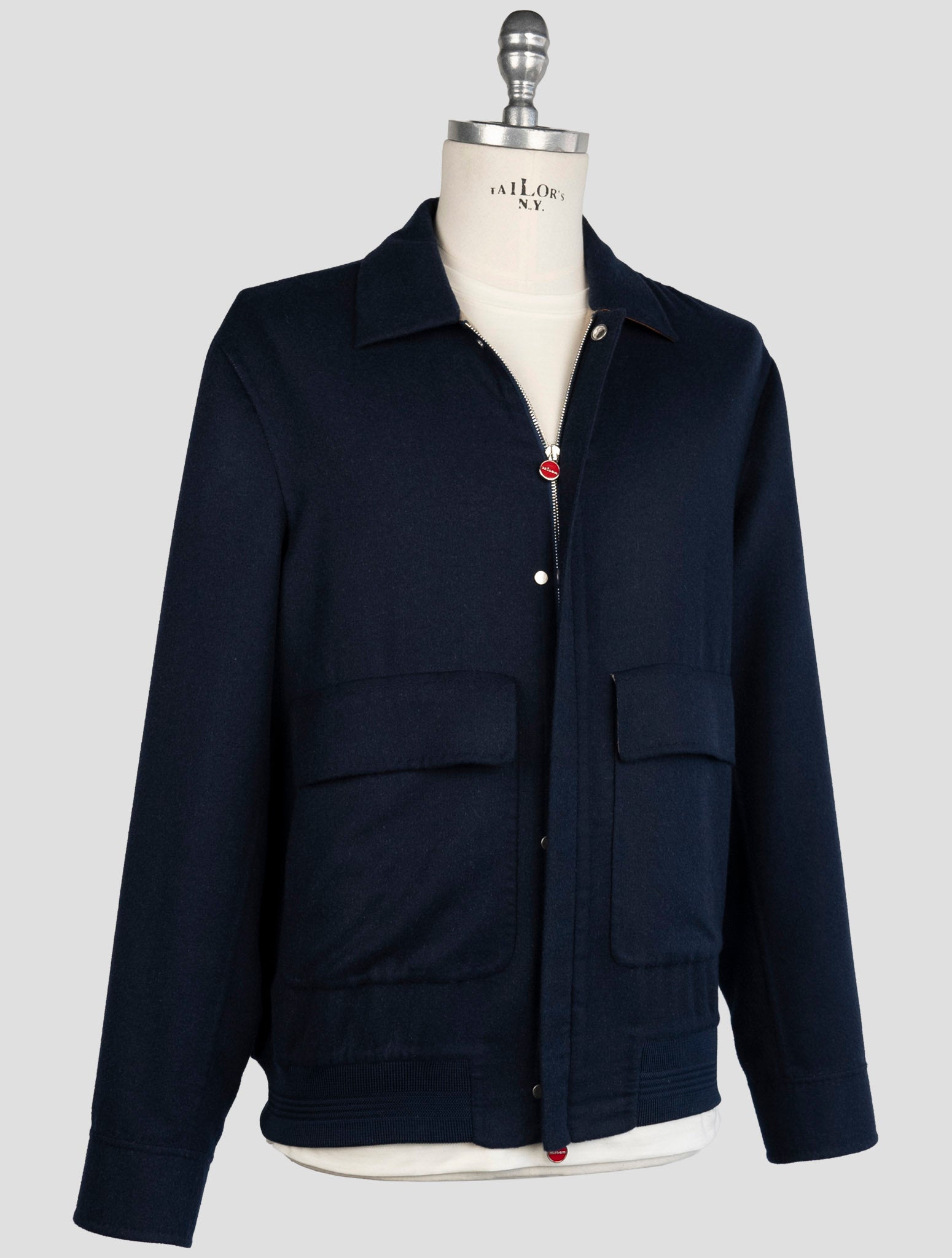 Kiton Blue Cashmere Silk Coat