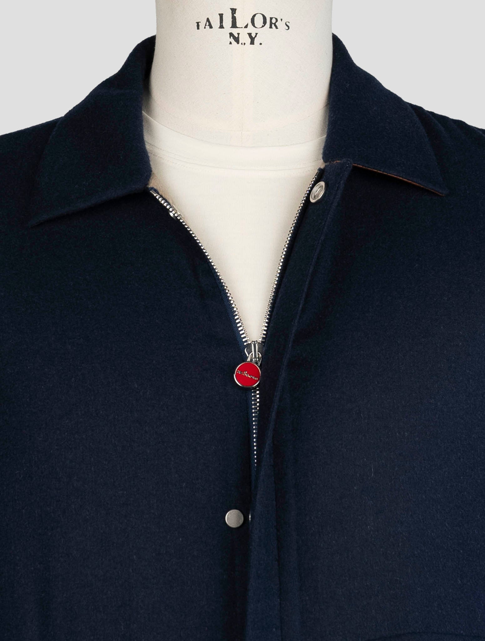 Kiton Blue Cashmere Silk Coat