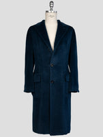 Kiton Blue Alpaca Virgin Wool Overcoat