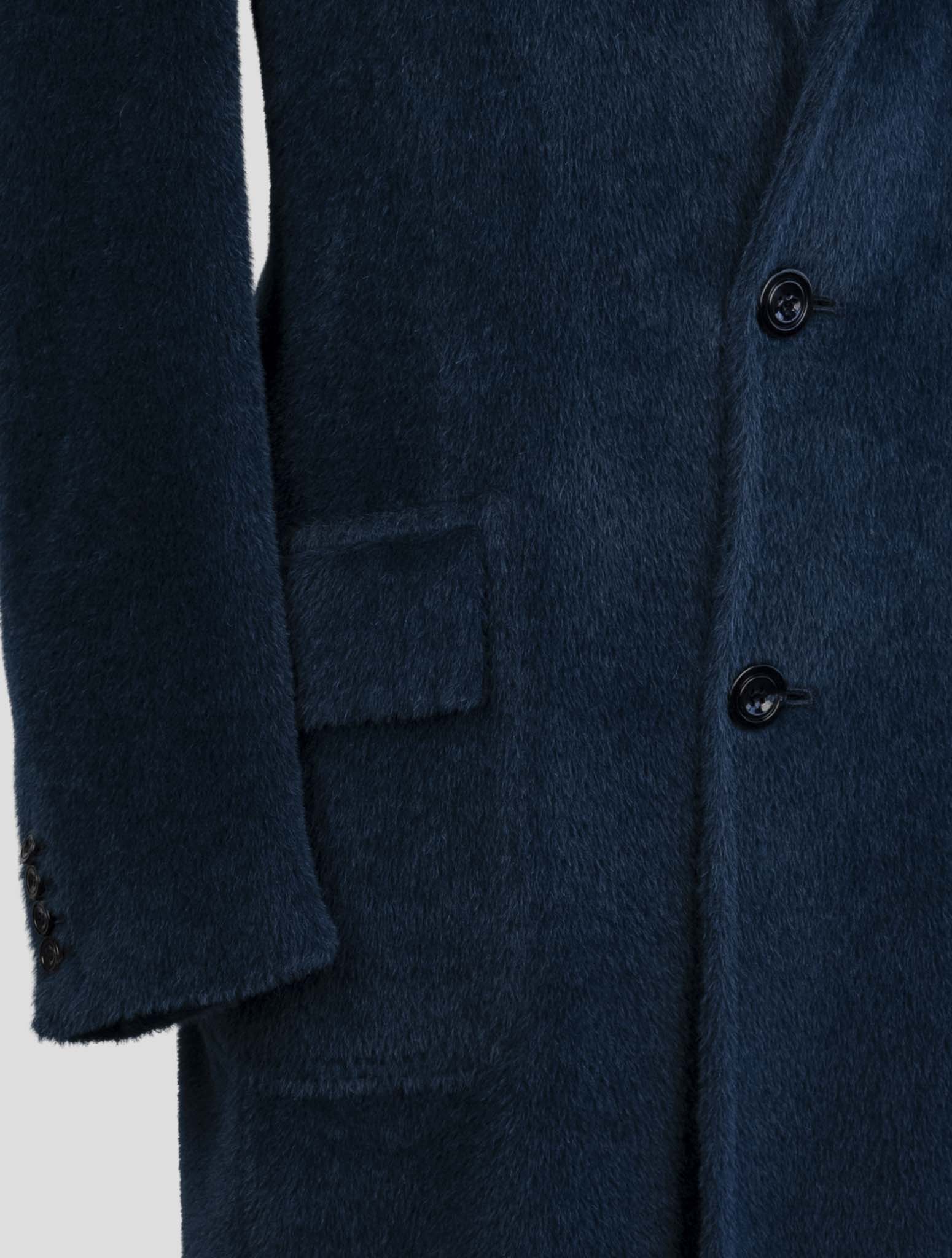 Kiton Blue Alpaca Virgin Wool Overcoat