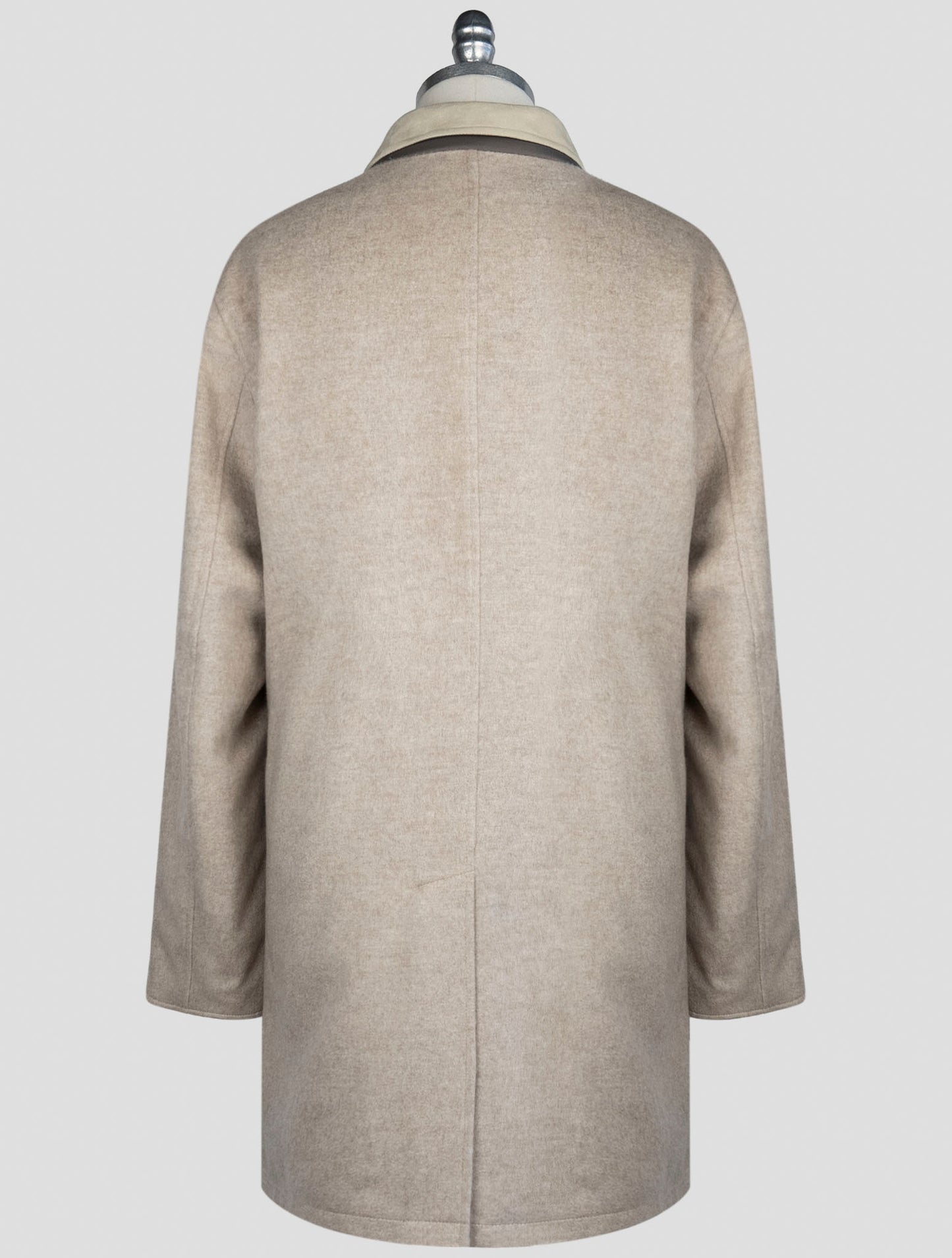 Kiton Brown Taupe Cashmere Pl Reverse Overcoat