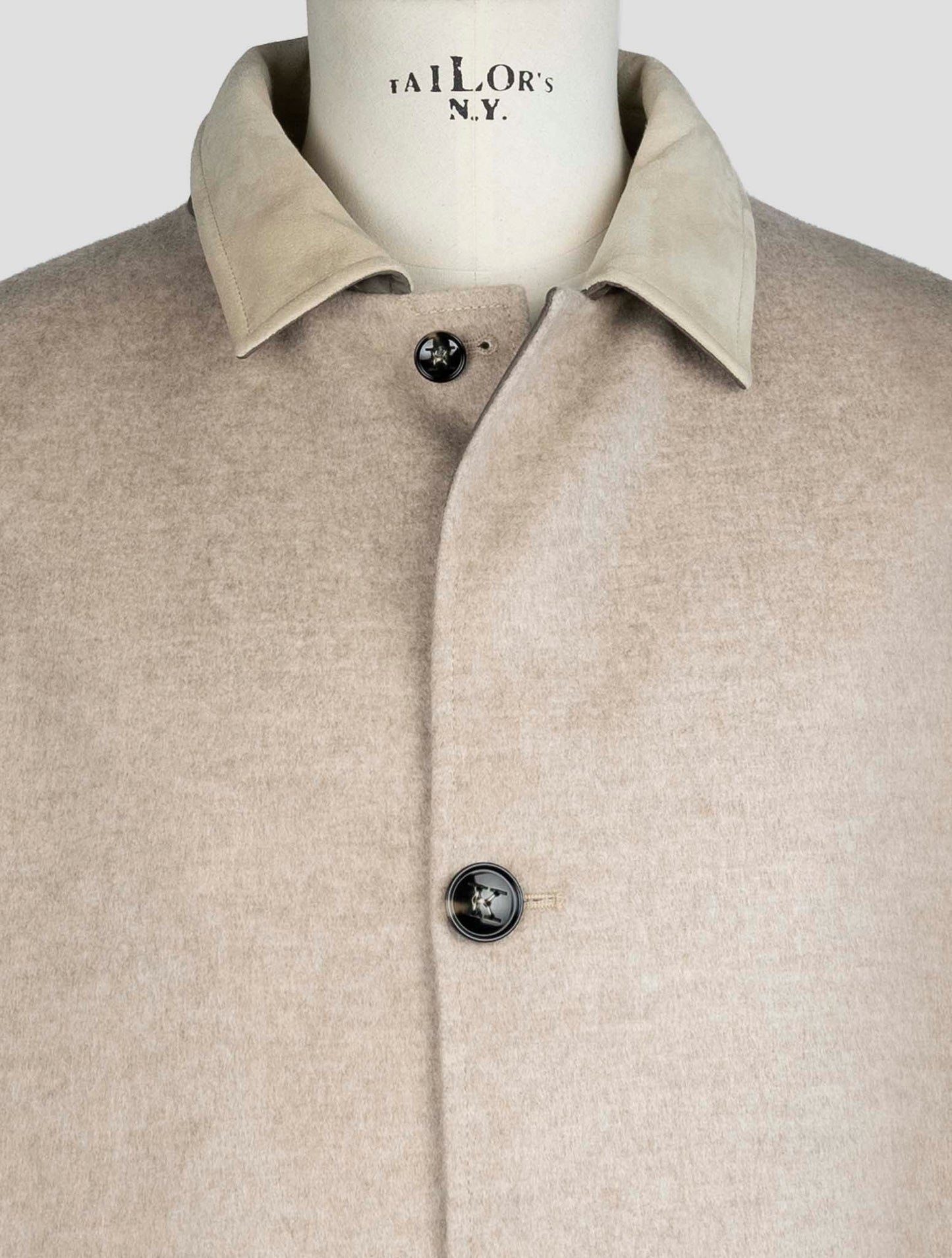 Kiton Brown Taupe Cashmere Pl Reverse Overcoat