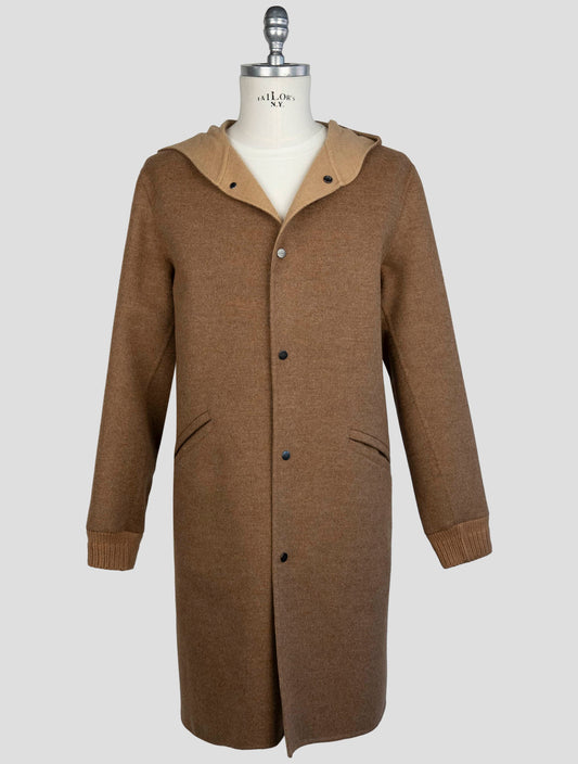 Kiton Brown Wool Cashmere Coat