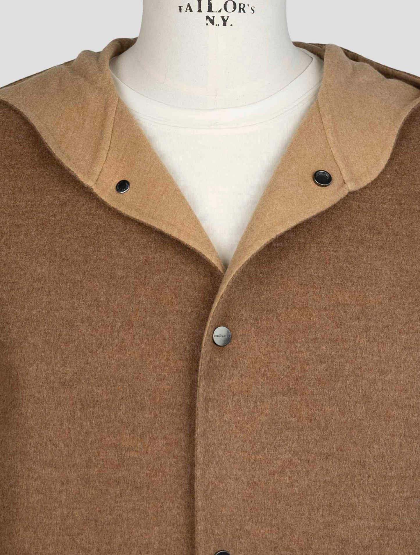 Kiton Brown Wool Cashmere Coat