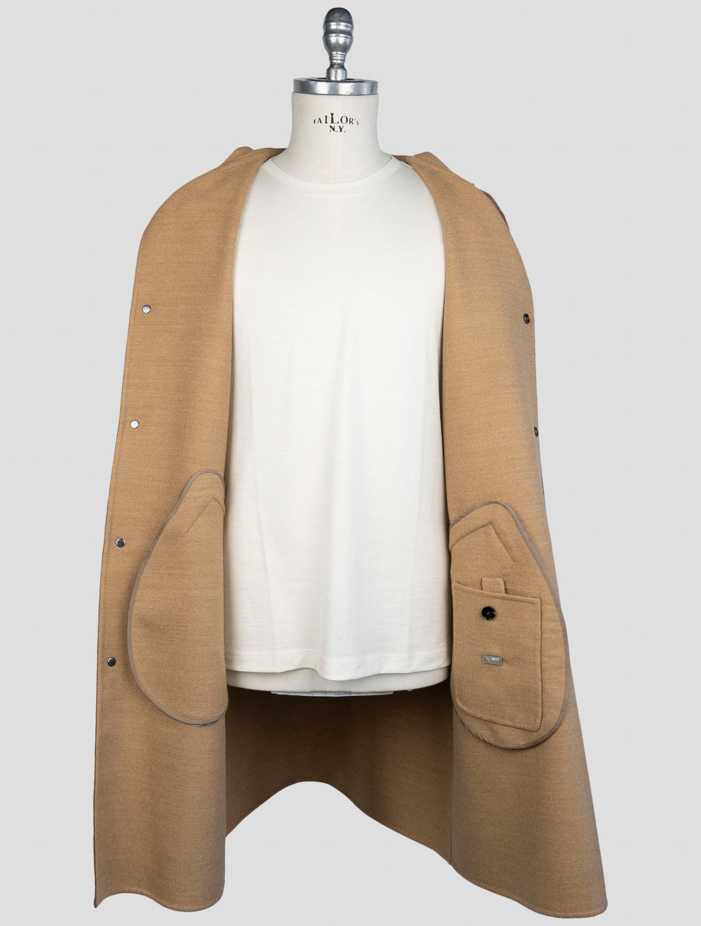 Kiton Brown Wool Cashmere Coat