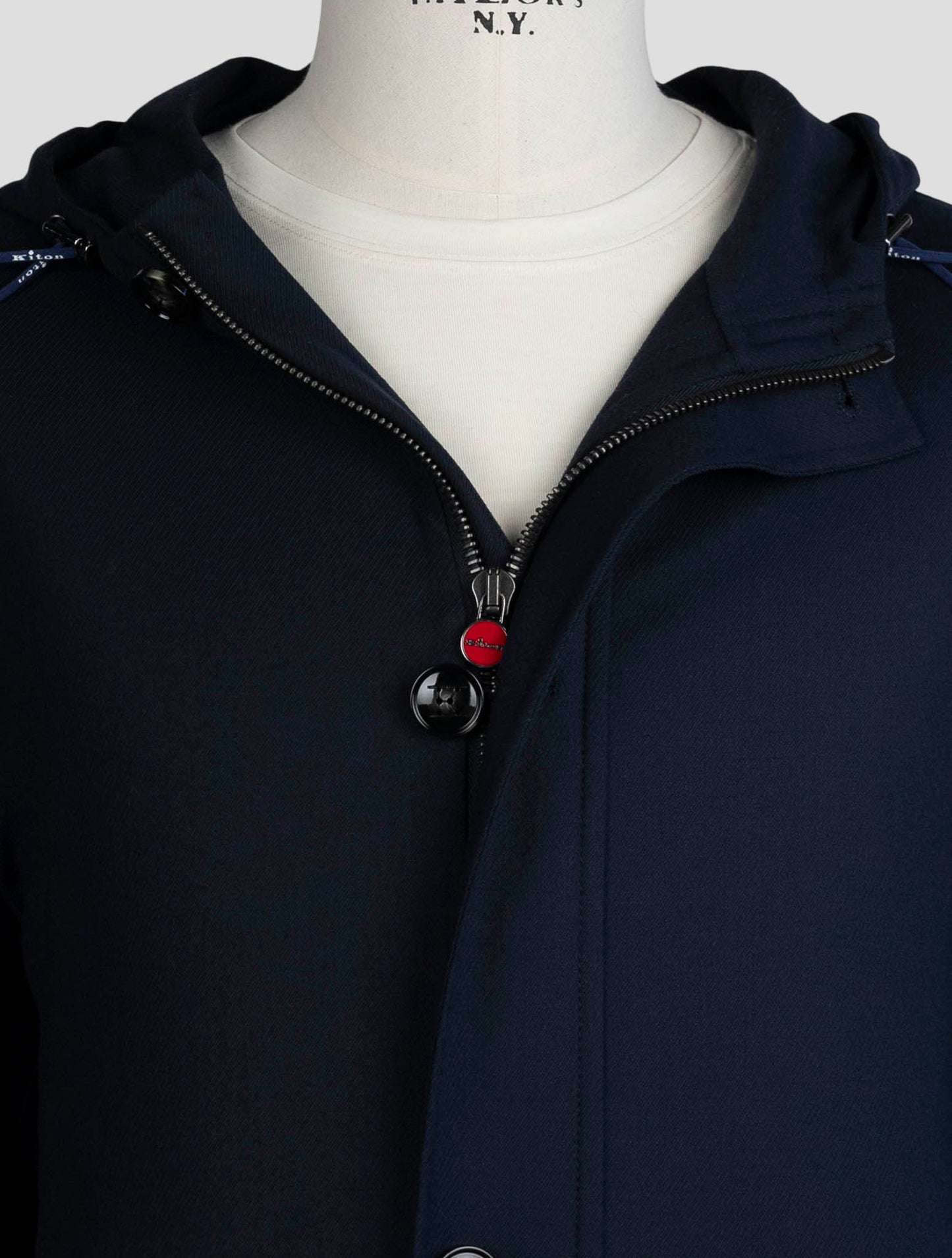 Kiton Blue Cashmere Pa Ea Overcoat
