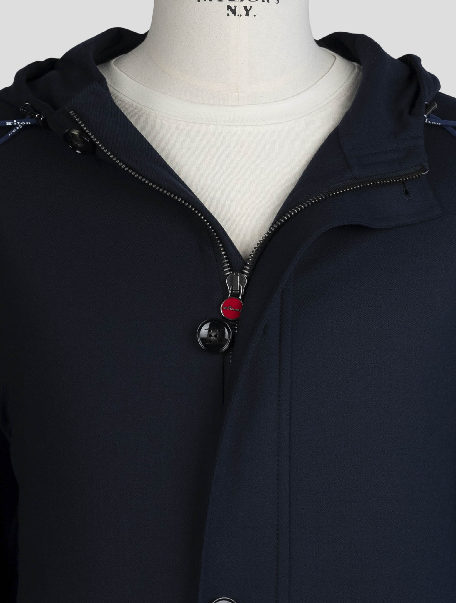 Kiton Blue Cashmere Pa Ea Overcoat