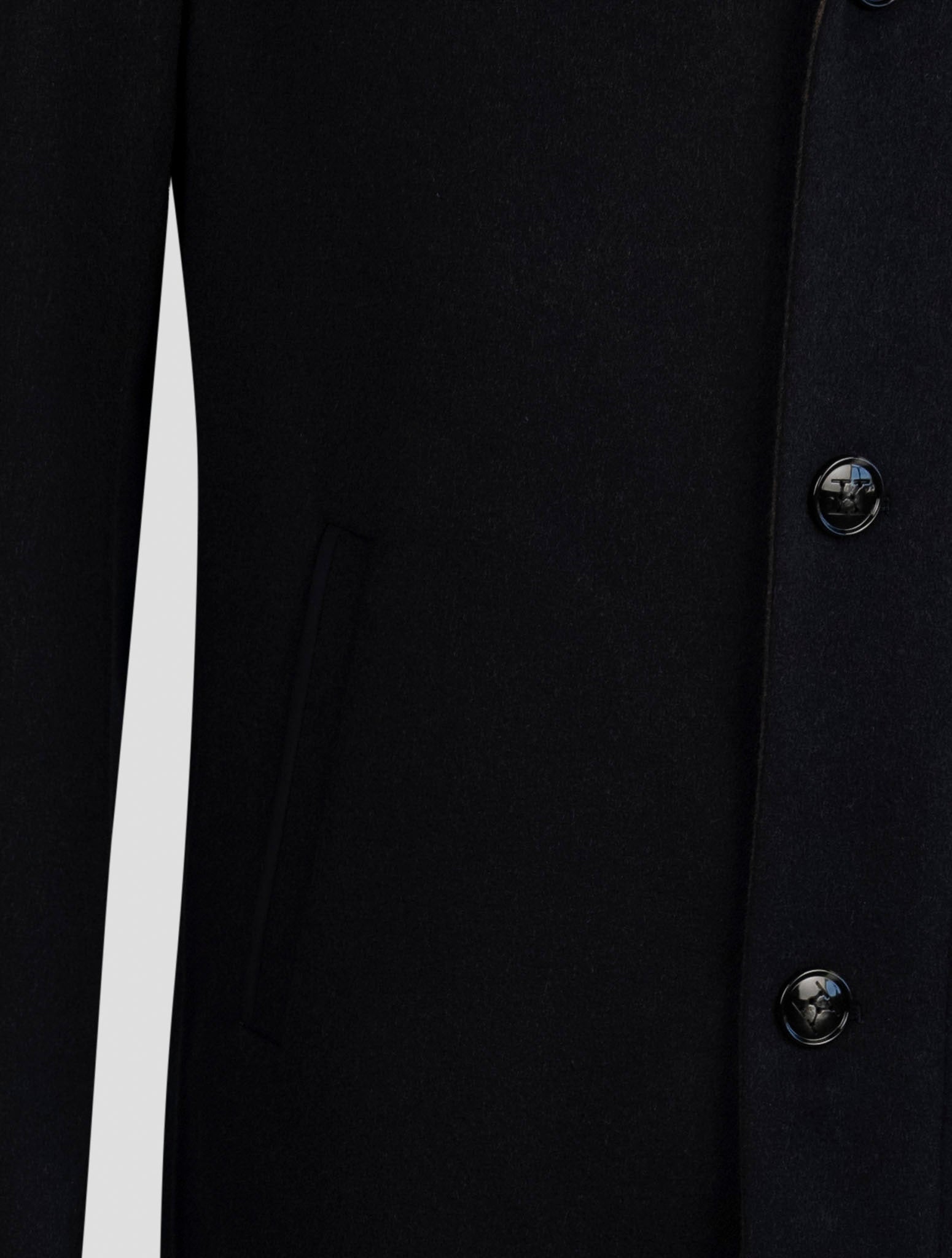 Kiton Blue Wool Cashmere Overcoat