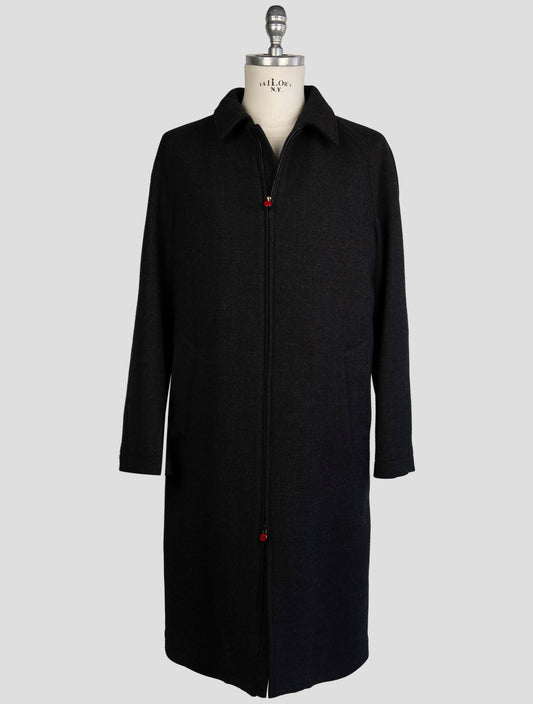 Kiton Dark Gray Virgin Wool Overcoat