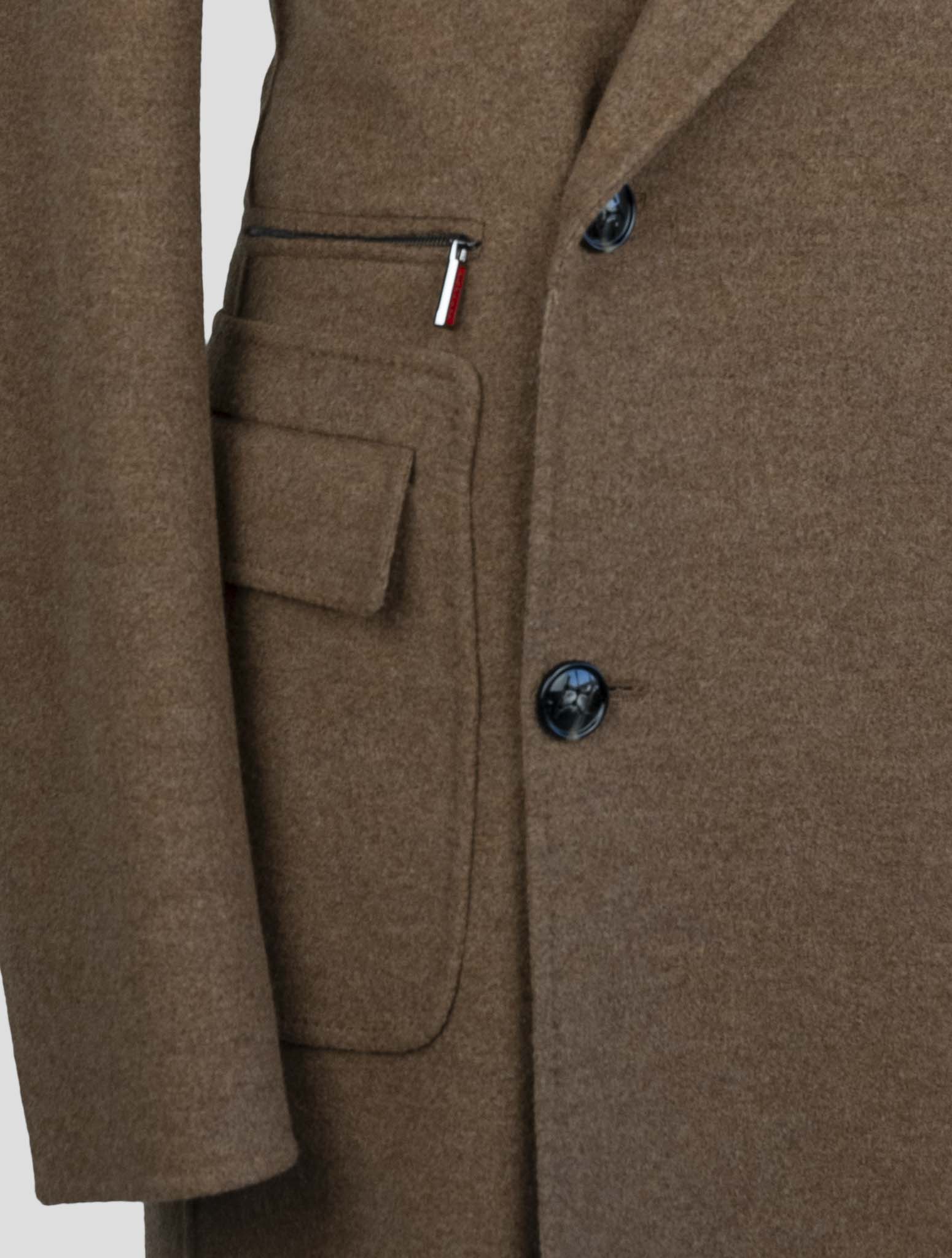 Kiton Brown Wool Cashmere Overcoat