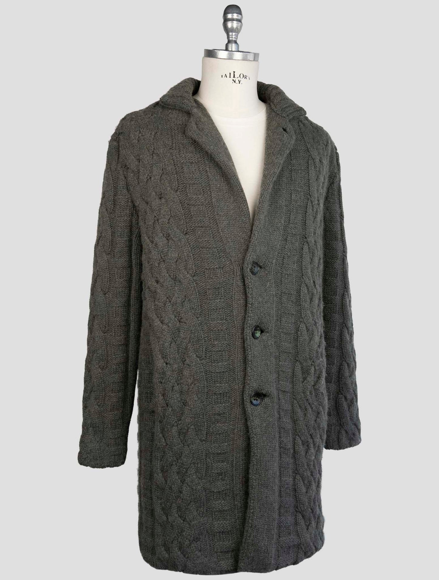 Kiton Gray Cashmere Mink Fur Coat