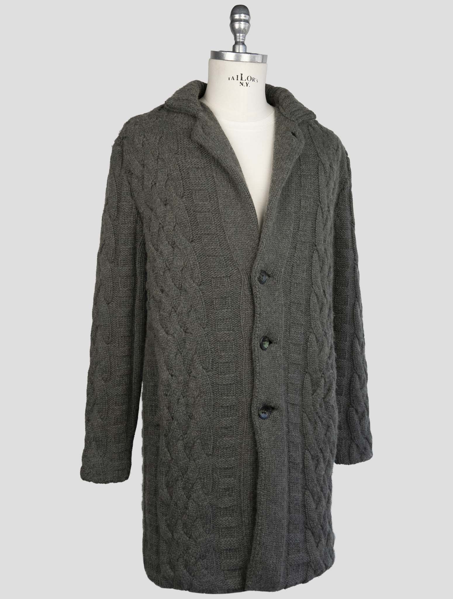 Kiton Gray Cashmere Mink Fur Coat