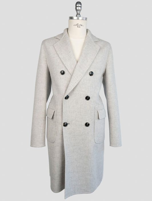 Kiton Gray Wool Cashmere Overcoat