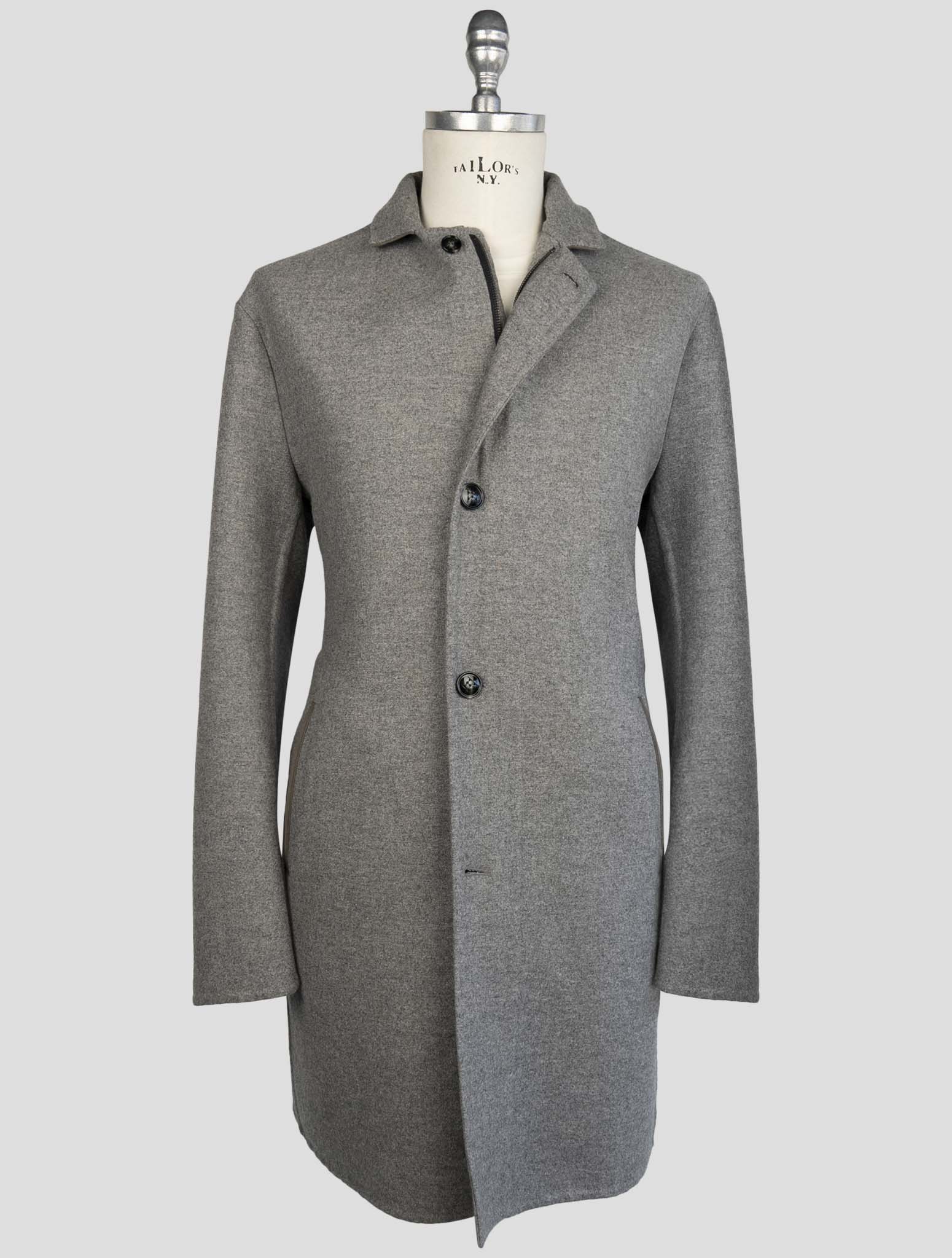 Kiton Gray Cashmere Ea Pa Overcoat