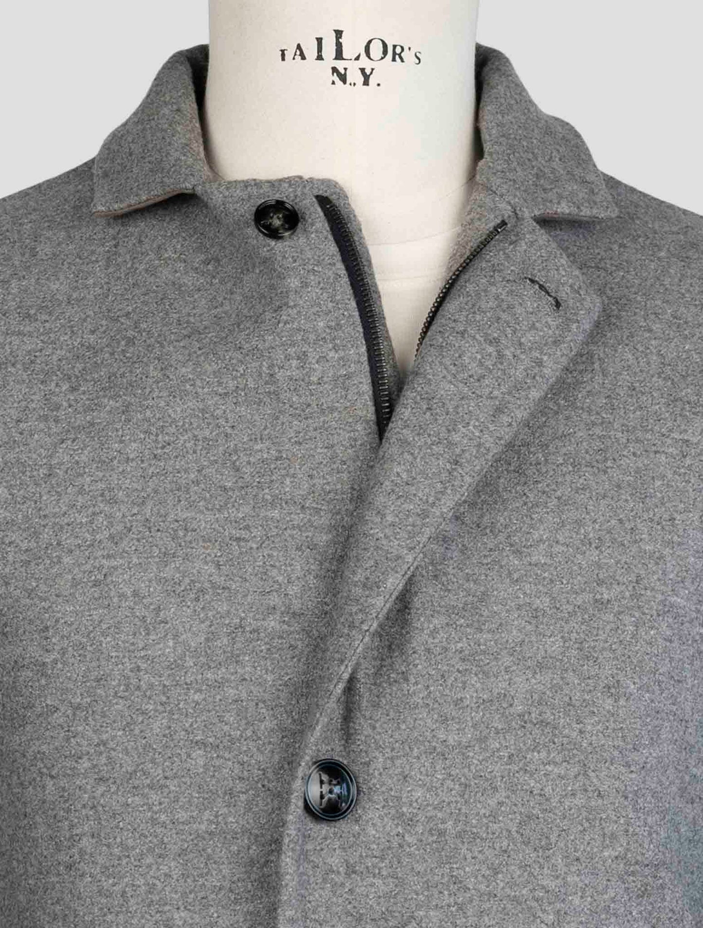 Kiton Gray Cashmere Ea Pa Overcoat