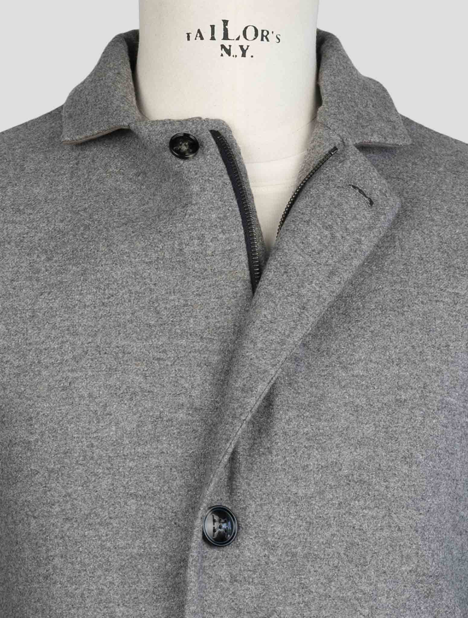 Kiton Gray Cashmere Ea Pa Overcoat