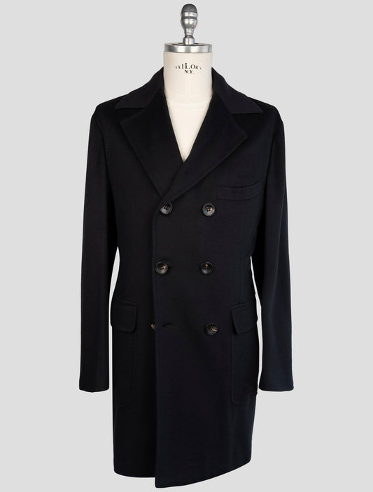Kiton Dark Blue Cashmere Vicuna Overcoat