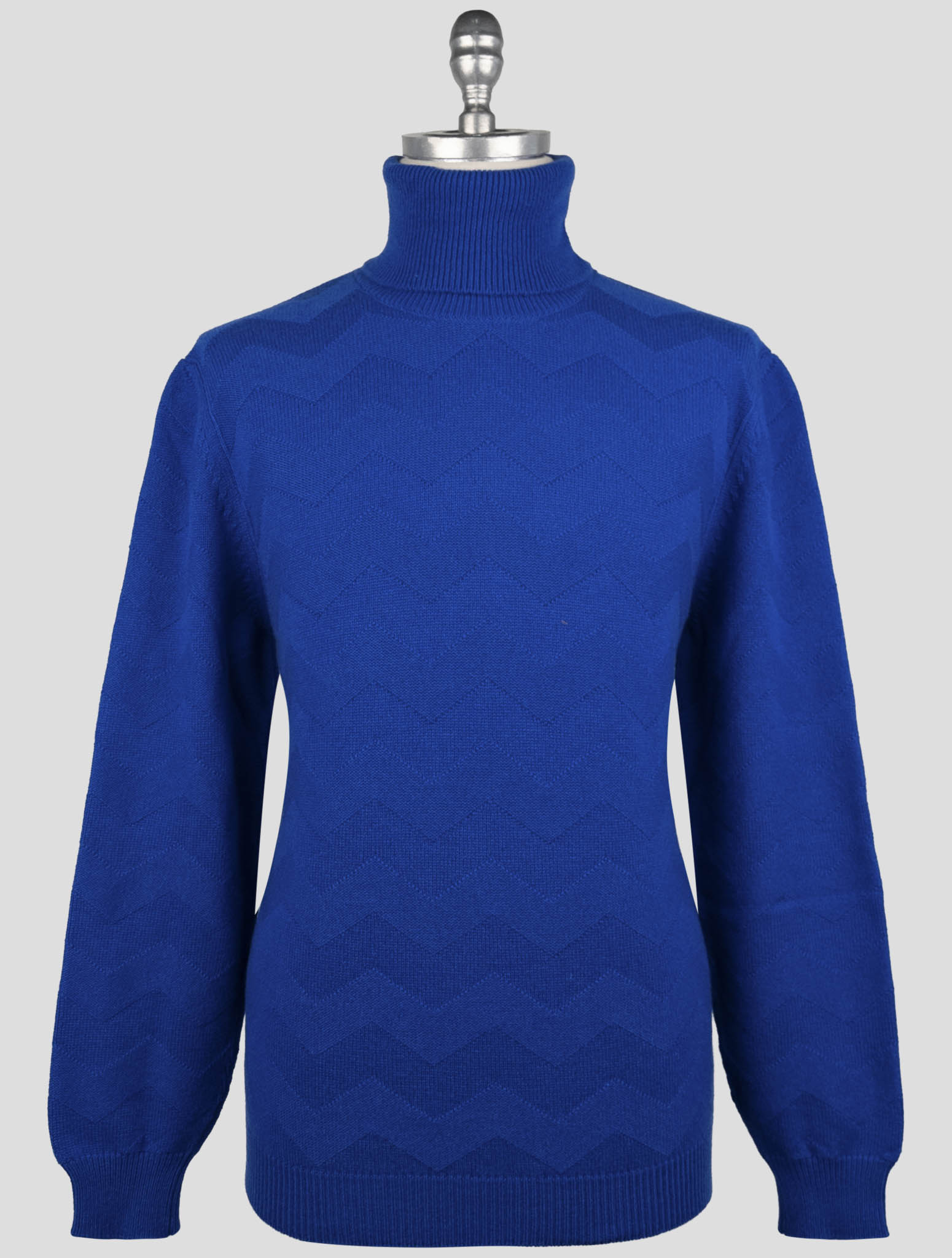 Kiton Blue Cashmere Sweater Turtleneck