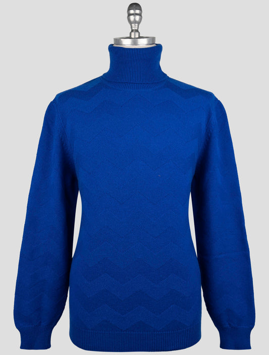 Kiton Blue Cashmere Sweater Turtleneck