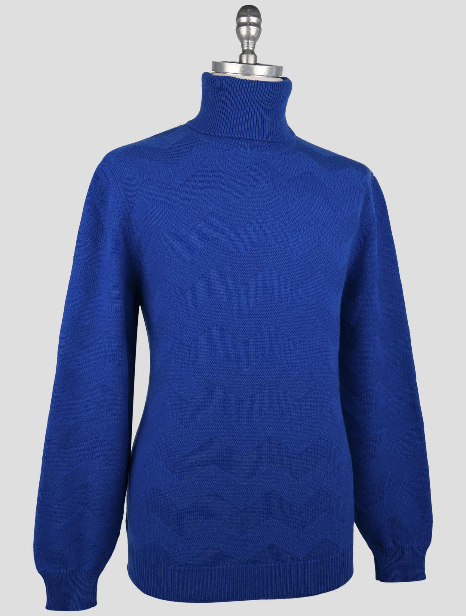 Kiton Blue Cashmere Sweater Turtleneck