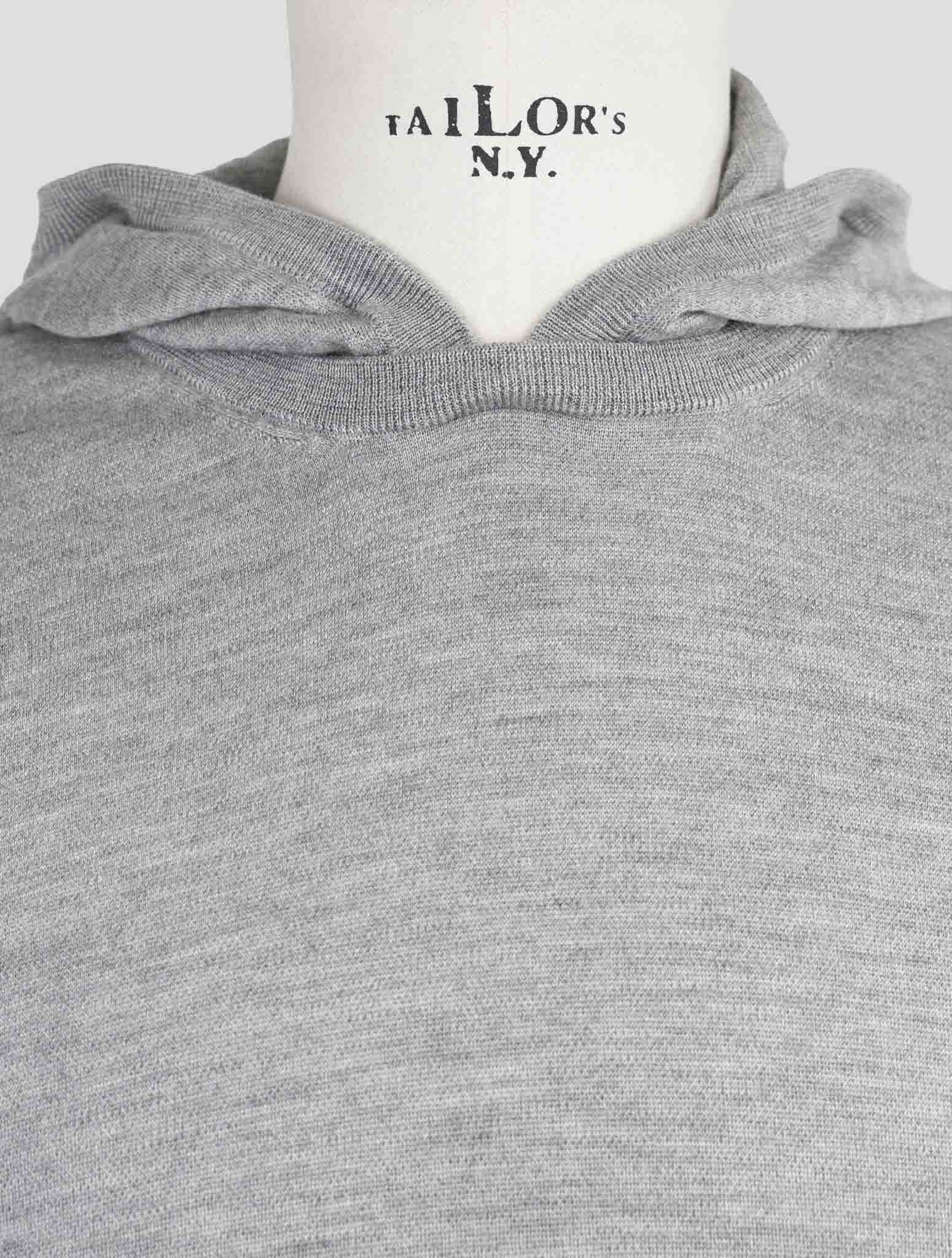 Kiton Gray Cashmere Silk Sweater Hoodie