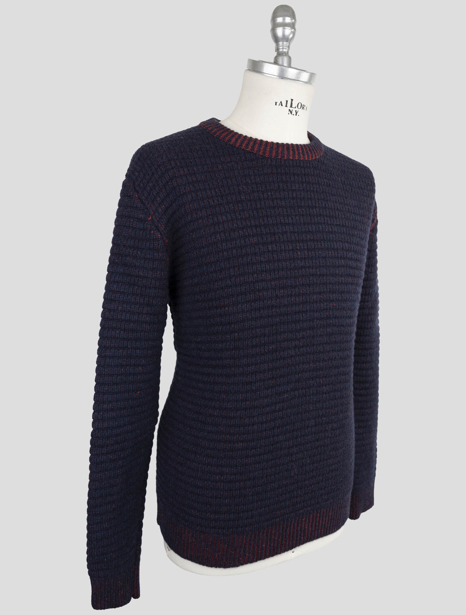 Kiton Blue Cashmere Sweater Crewneck