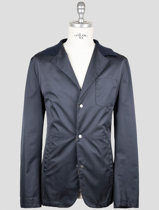 Kiton Blue Silk Pl Coat