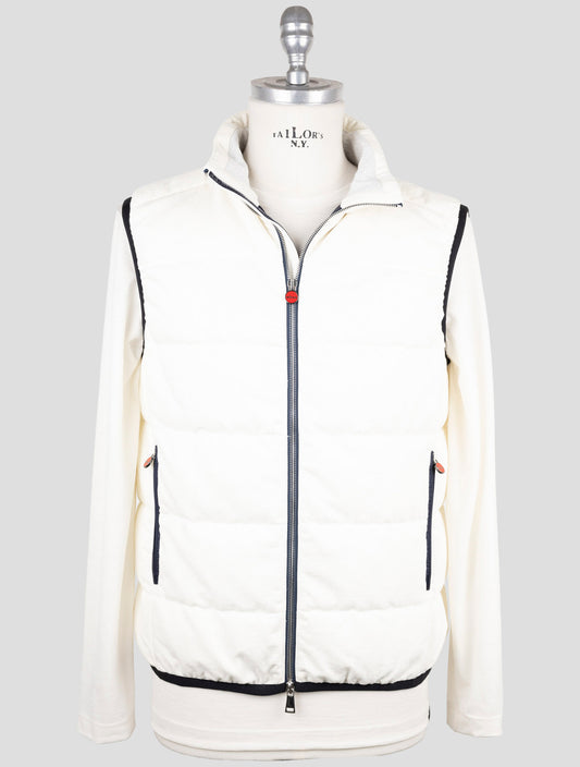 Kiton White Cotton Coat Gilet