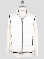 Kiton White Cotton Coat Gilet