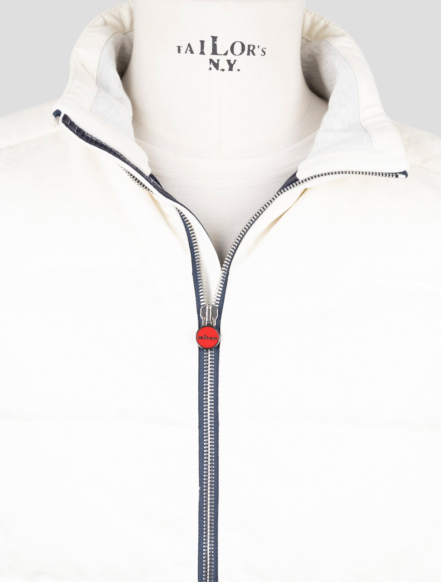 Kiton White Cotton Coat Gilet