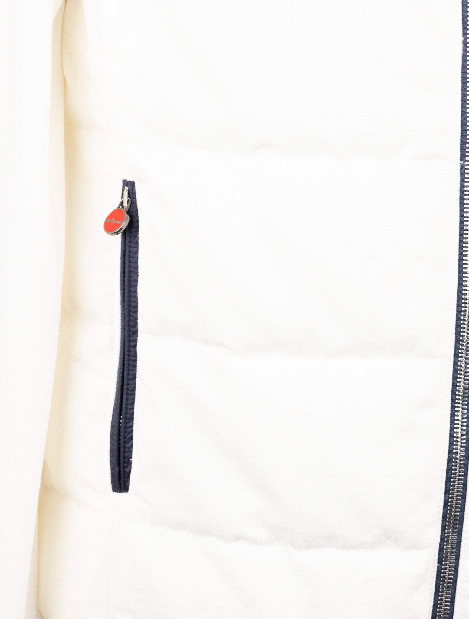 Kiton White Cotton Coat Gilet