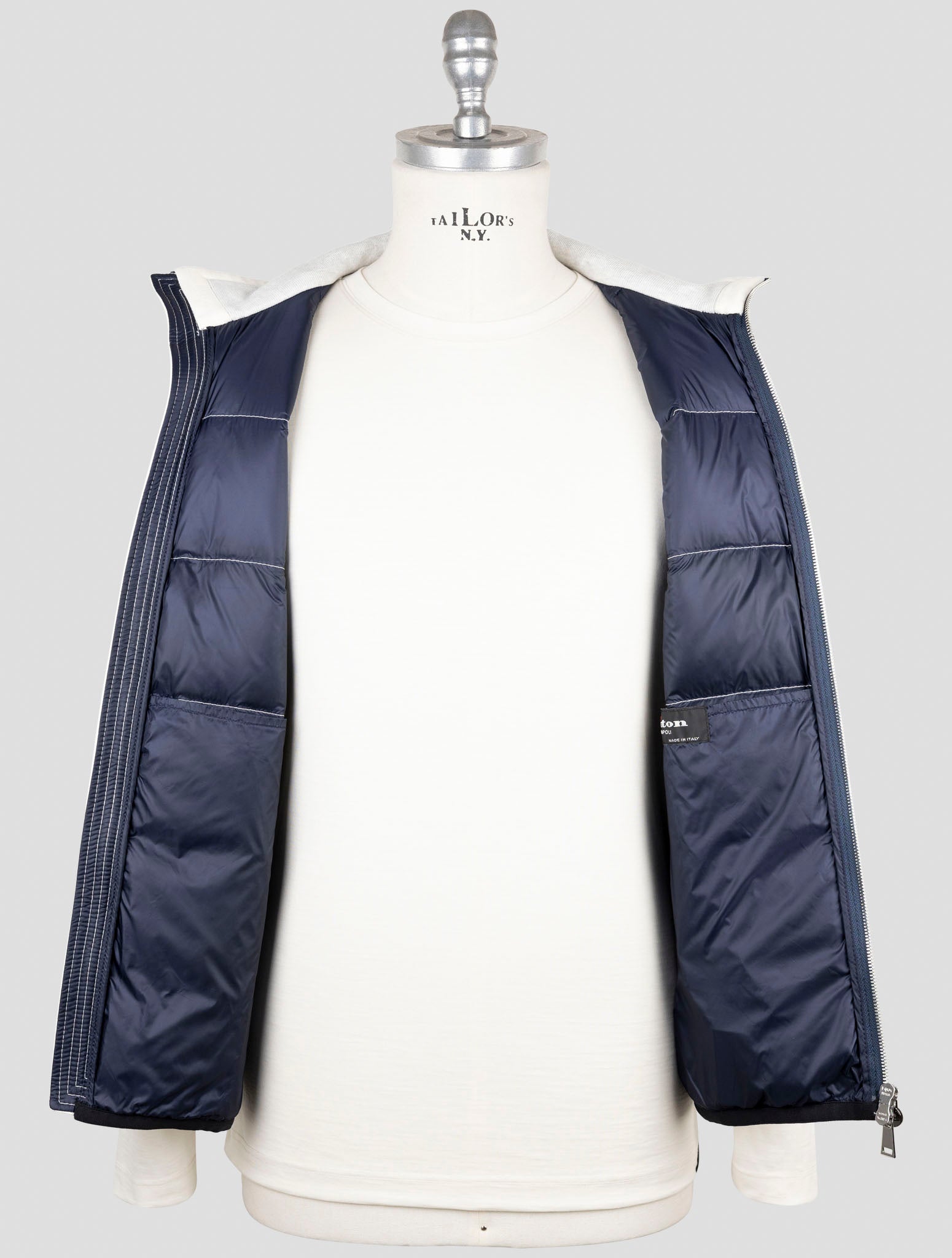 Kiton White Cotton Coat Gilet