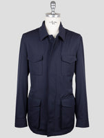 Kiton Blue Wool Pa Ea Coat