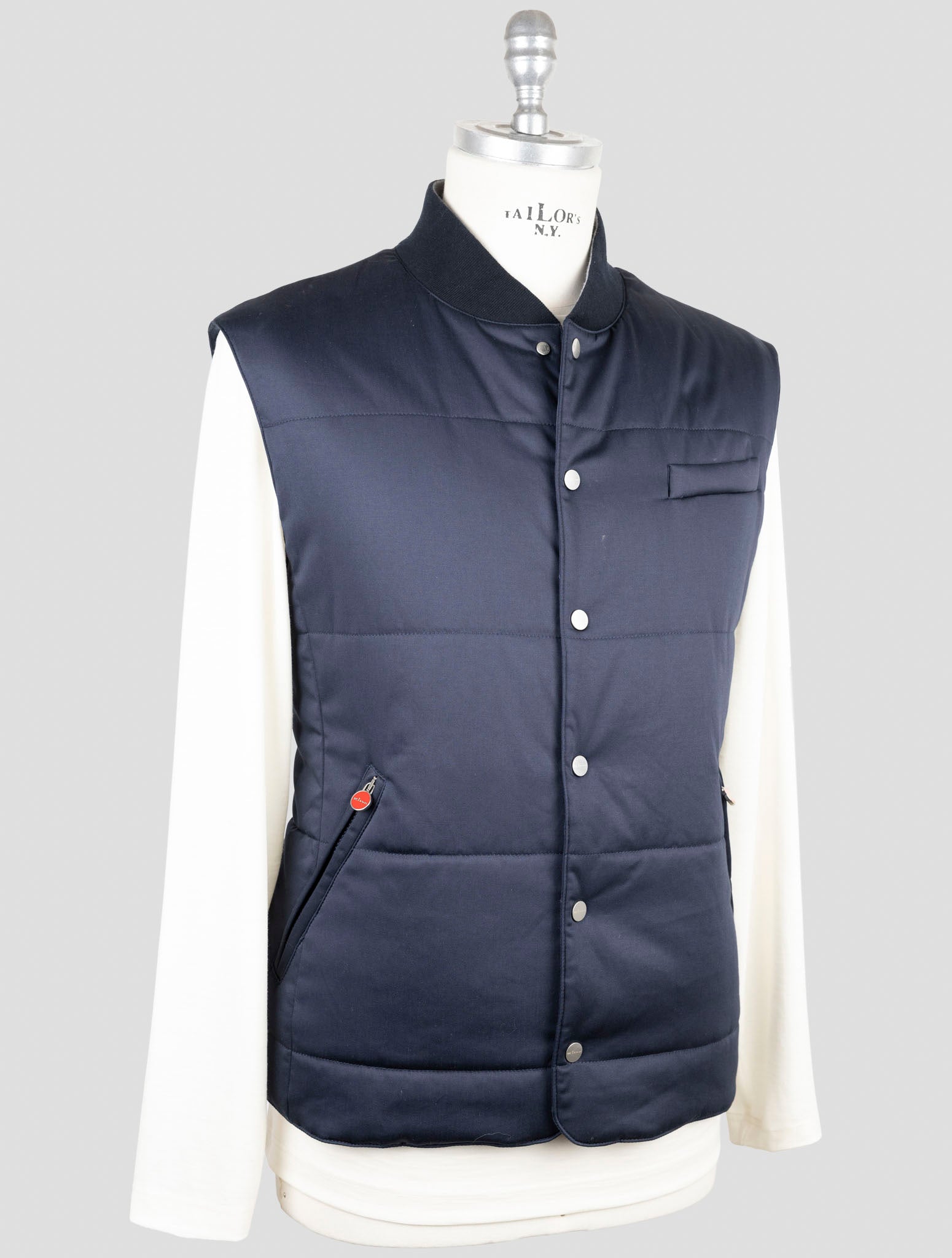 Kiton Blue Modal Cashmere Coat Gilet